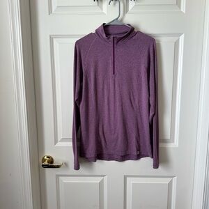 REI Co-Op Women's Medium Pink/Purple Long Sleeve Mock Neck Activewear 1/4 Zipper